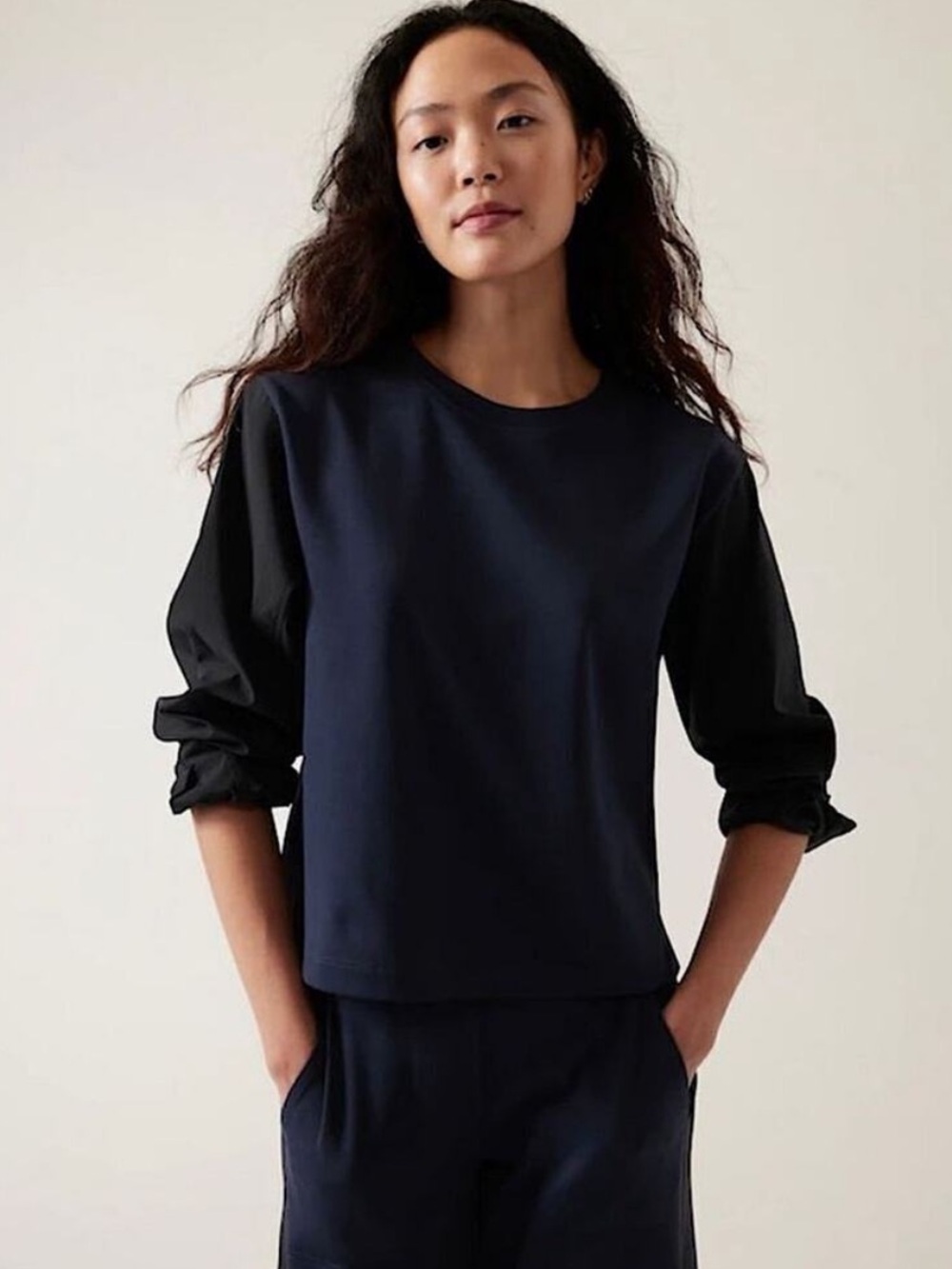 Athleta Harlow Long-Sleeve Hybrid Top Medium